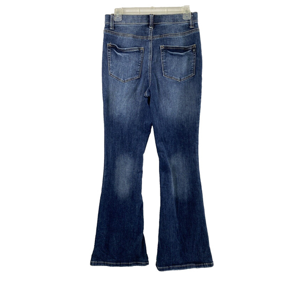 M Jeans Maurices Womens Small Short Distress Medium‎ Wash Denim  Hi Rise Flare - Picture 2 of 11